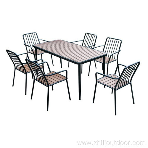 wood outdoor dining chairs table restaurant set